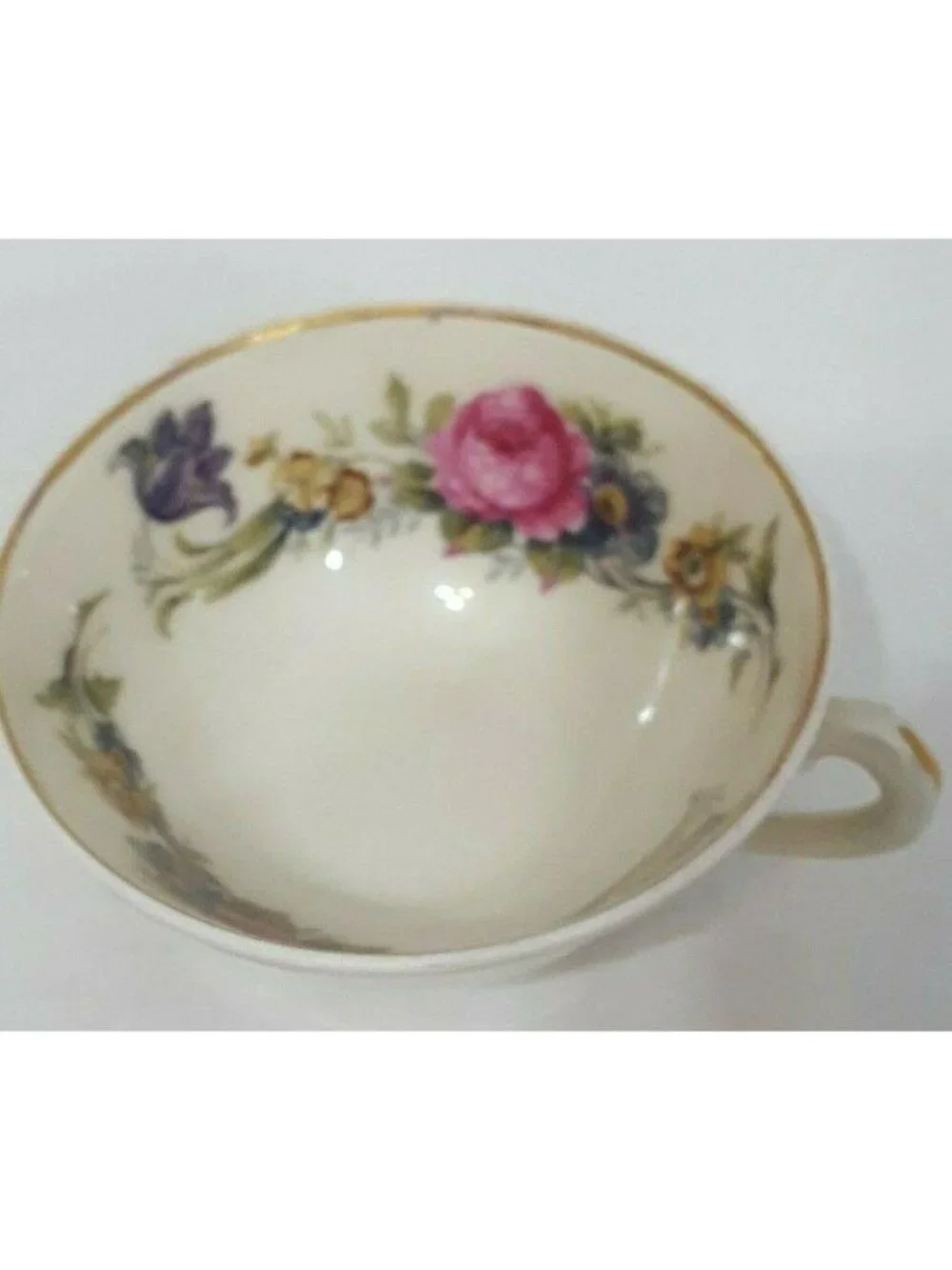 Limoges Lucien Michelaud Tea Cup and Saucer Vintage Pink‎ Roses